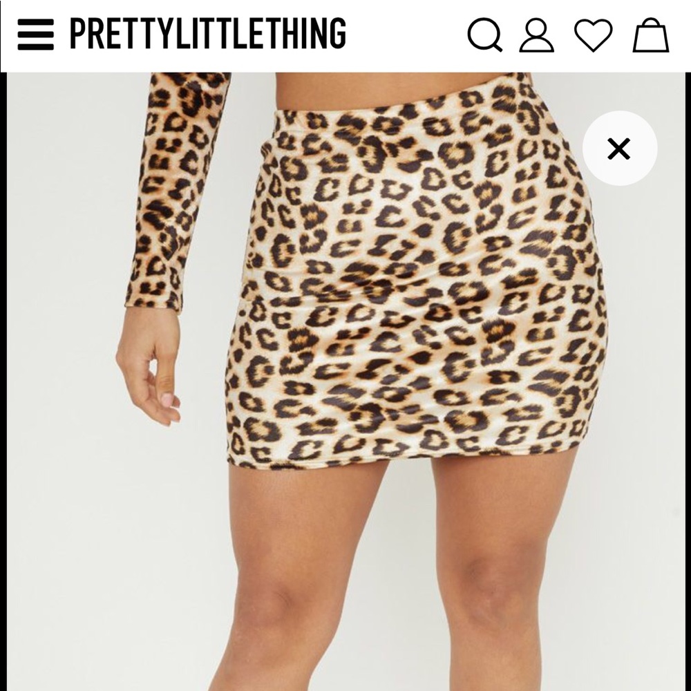 Velour cheetah print skirt Never worn!